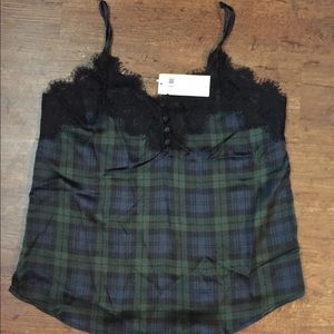 Abercrombie Plaid Satin Camisole XS